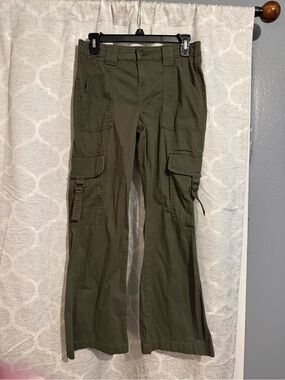 Kids Olive Green Cargo Pants - Durable Utility Style